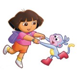 Sticker autocollant Enfant Dora et Babouche.