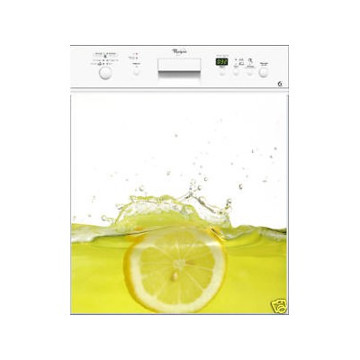 Sticker autocollant lave vaisselle citron jaune
