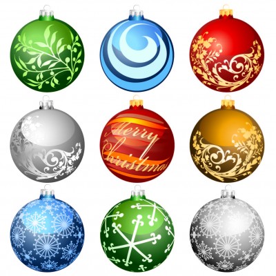 Sticker boules de noël  48 x 46 cm