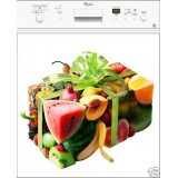 Sticker lave-vaisselle cake fruits 60x60cm 