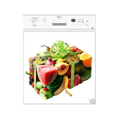 Sticker autocollant lave vaisselle cake fruits 