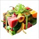 Sticker lave-vaisselle cake fruits 60x60cm 