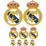  stickers autocollant décoration sport 9 logos du FC Real de Madrid.