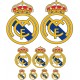  stickers autocollant décoration sport 9 logos du FC Real de Madrid.