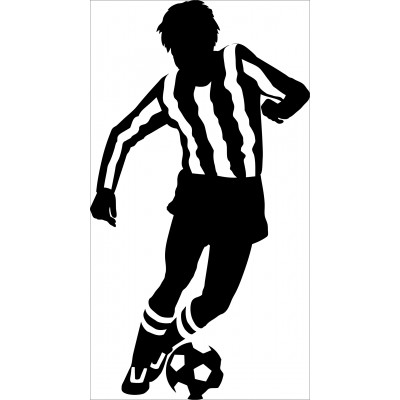 Stickers autocollant sport Joueur de foot 100 x 55 cm.