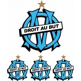  stickers autocollant décoration sport 4 logos de l'OM.