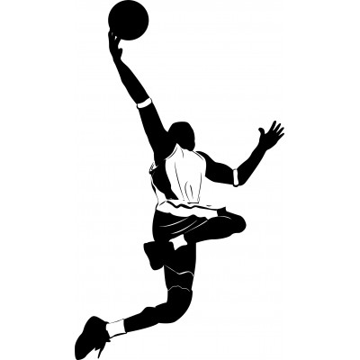 Stickers décoration sport Basketteur 80x46 cm.