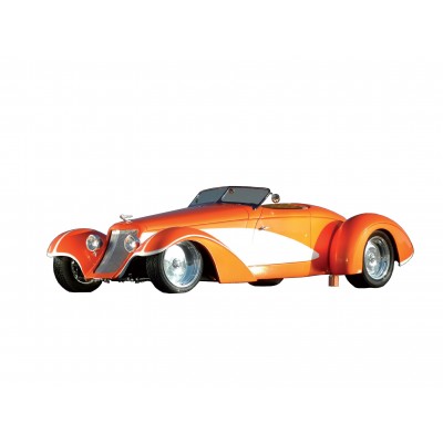 Stickers décoration voiture rétro orange 26 x 90 cm.