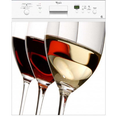 Sticker lave vaisselle déco Verre de Vin 60 x 60 cm. 