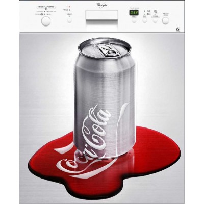 Sticker lave vaisselle décoration Coca 60 x 60 cm.