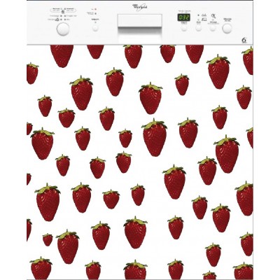 Sticker lave vaisselle déco fraises 60 x 60 cm.