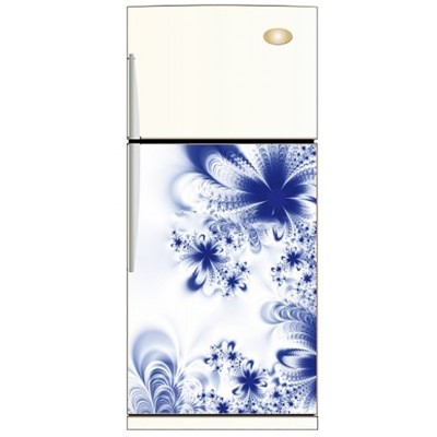 Sticker frigidaire fleurs bleues