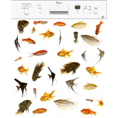 Sticker lave vaisselle déco aquarium 60 x 60 cm.