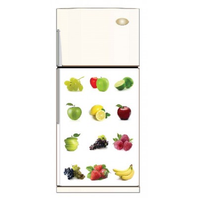 Sticker pour frigidaire décoration fruits  