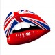 Sticker lave vaisselle bouche drapeau Anglais 60x60 cm.