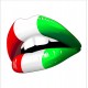 Sticker lave vaisselle bouche drapeau Italien 60x60 cm.