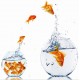 Sticker  Lave vaisselle Poissons rouge 60 x 60 cm.