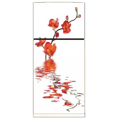 Sticker pour Frigidaire décoration Orchidée.