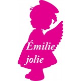 Sticker personalisé ange fille