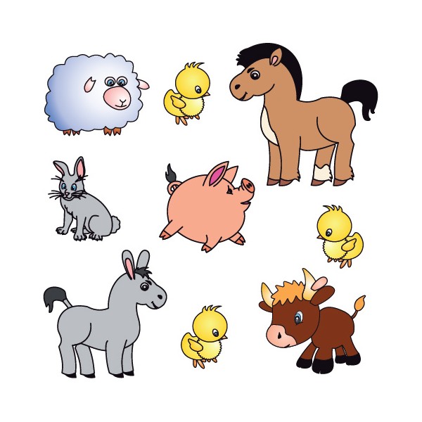 Sticker enfant animaux ferme - TenStickers