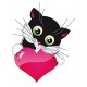 Sticker Chaton et coeur