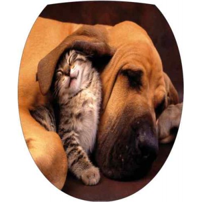 Sticker Abattant WC chien et chaton