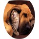 Sticker Abattant WC chien et chaton Réf W04