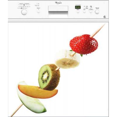 Sticker autocollant lave vaisselle brochette de fruits 