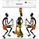 Sticker déco lave vaisselle danseurs Africains