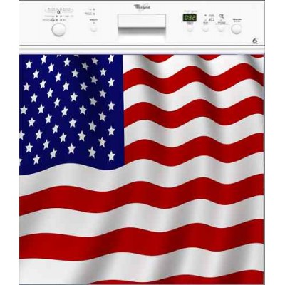Sticker autocollant lave vaisselle Drapeau Américain