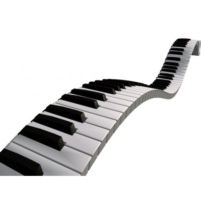 Sticker trompe l'oeil clavier de piano 130x90 cm