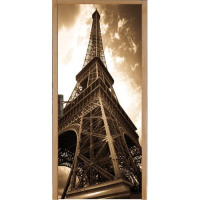 Sticker autocollant décoration pour porte Tour Eiffel.