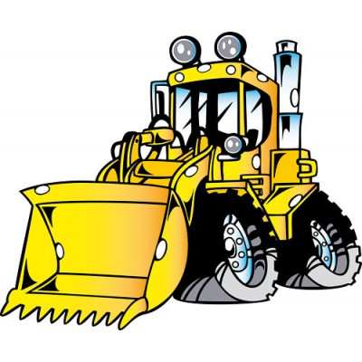 Sticker Mural Bulldozer 