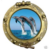 Sticker mural dauphins