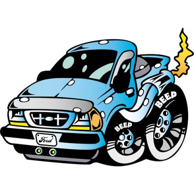 Sticker Enfant Voiture beep beep bleue   