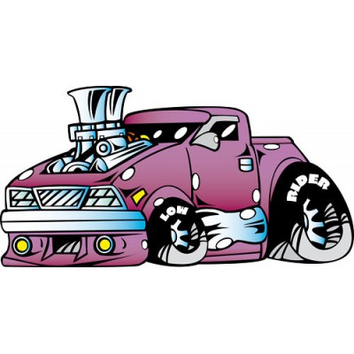 Sticker Enfant Voiture low rider violette