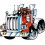 Sticker Enfant Camion semi rouge 