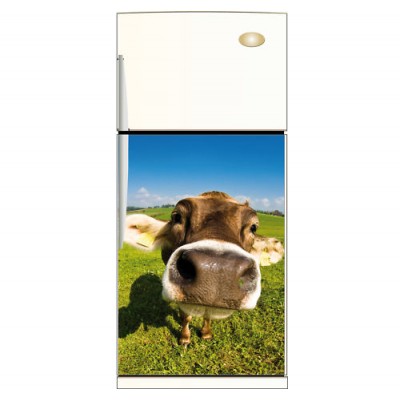 Sticker pour Frigidaire décoration Vache gros plan 