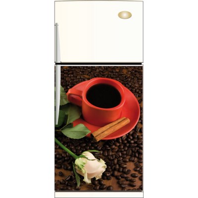 Sticker pour Frigidaire décoration tasse café rouge