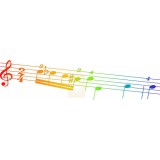 Sticker mural trompe l'oeil note de musique 50 x 200 cm 