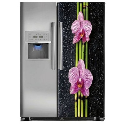 Sticker Frigidaire Américain orchidée 