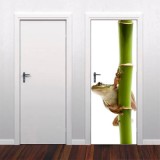 Sticker porte bambou et grenouille 72x204cm