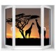Sticker fenêtre girafes 120x100cm