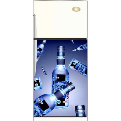 Sticker Frigidaire décoration bouteilles de vodka 