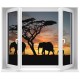Sticker safari éléphants 120x100cm