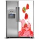 Sticker Frigidaire Américain déco fraises  réf 01 70x170 cm 