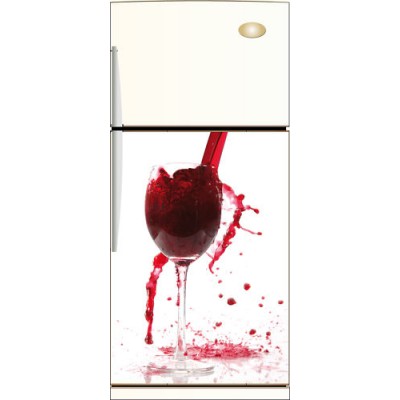 Sticker Frigidaire décoration verre de vin rouge