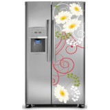 Sticker d&eacute;coration Frigidaire Am&eacute;ricain fleur r&eacute;f 5008 70x170 cm 
