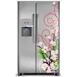 Sticker d&eacute;coration Frigidaire Am&eacute;ricain fleur r&eacute;f 5007 70x170 cm 