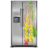 Sticker d&eacute;coration Frigidaire Am&eacute;ricain fleur r&eacute;f 5006 70x170 cm 